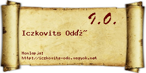 Iczkovits Odó névjegykártya